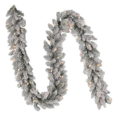 Holiday Living  Indoor Pre-lit Electrical Outlet 9-ft Pine Garland with White Incandescent Light... | Lowe's