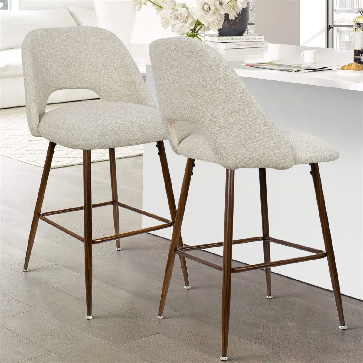 Berneta 26" Upholstered Counter Stools, Set of 2 (Set of 2) | Wayfair North America