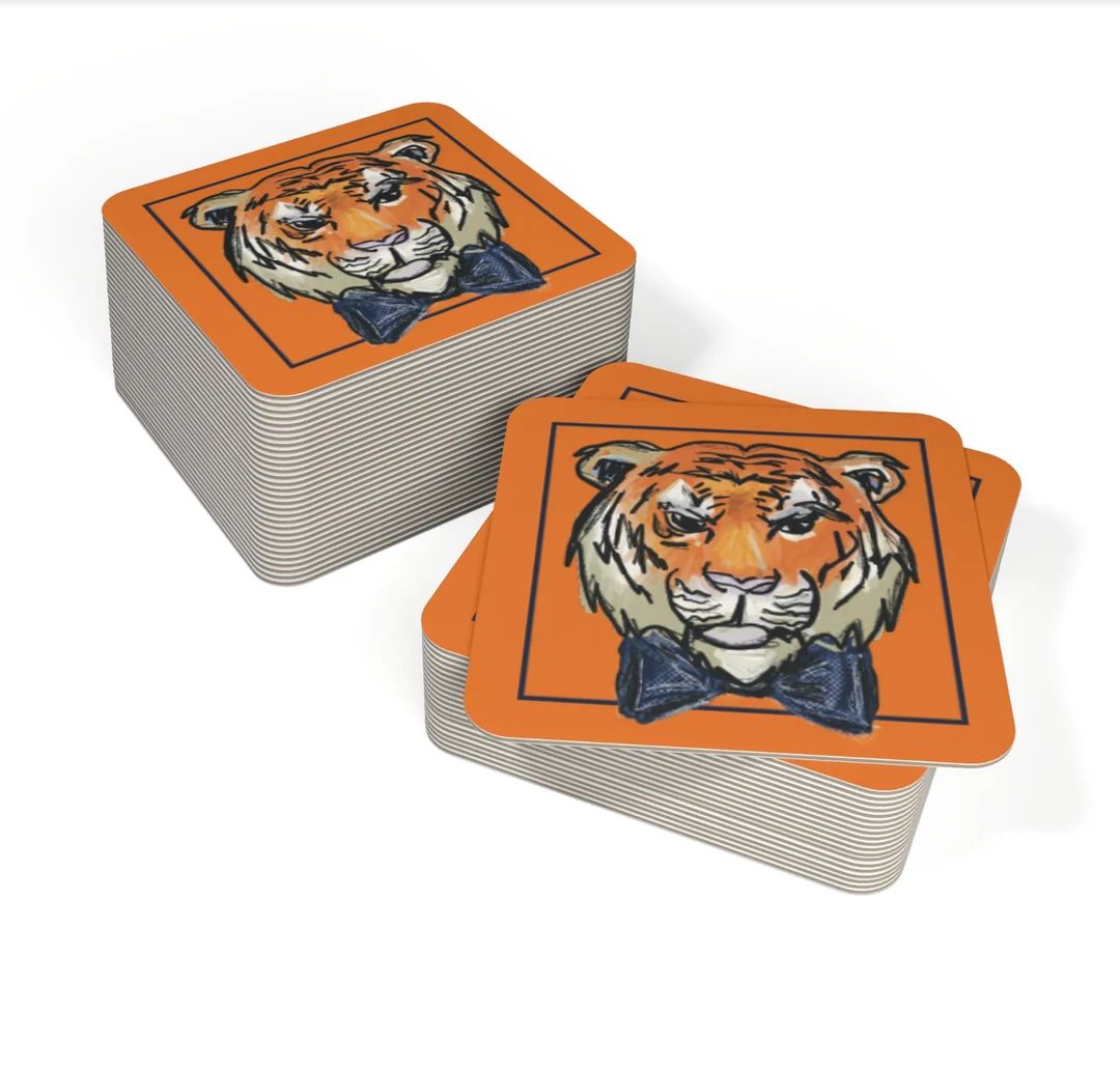 Light Weight Auburn Tiger Paper Tailgate Coasters - Etsy | Etsy (US)