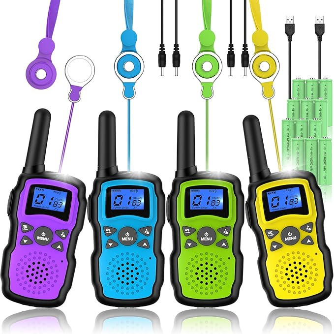 Wishouse Walkie Talkies for Kids Adults Rechargeable Long Range 4 Pack with 2 USB Chargers 12 Bat... | Amazon (US)