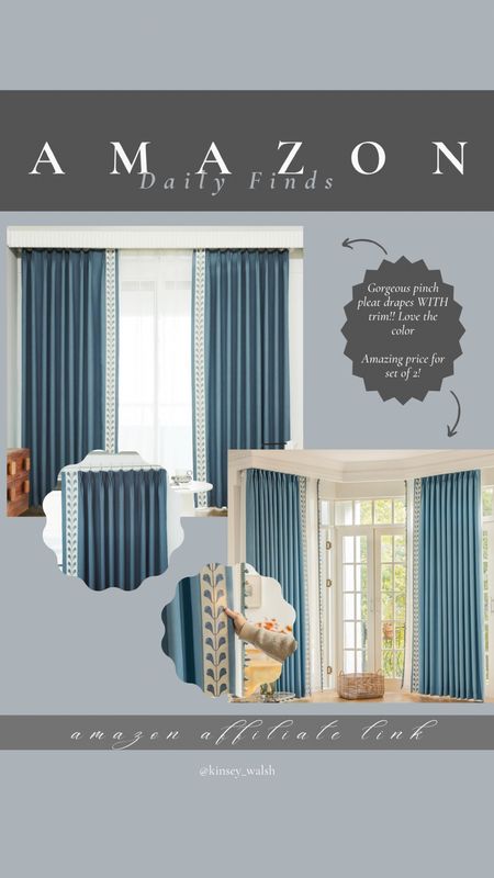 Beautiful pinch, pleat, tape, trim drapes at a great price! Amazon drapes, Amazon curtains, Amazon window coverings

#LTKhome #LTKstyletip