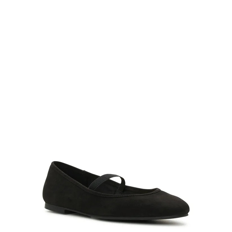 Time and Tru Women's Microfiber Ballet Flats - Walmart.com | Walmart (US)