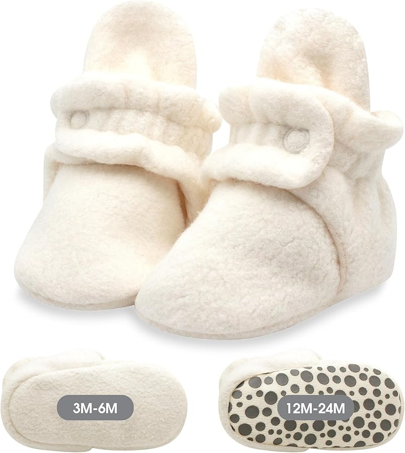 Zutano Baby Boys' Cozie Fleece Baby Booties With Grippers | Amazon (US)