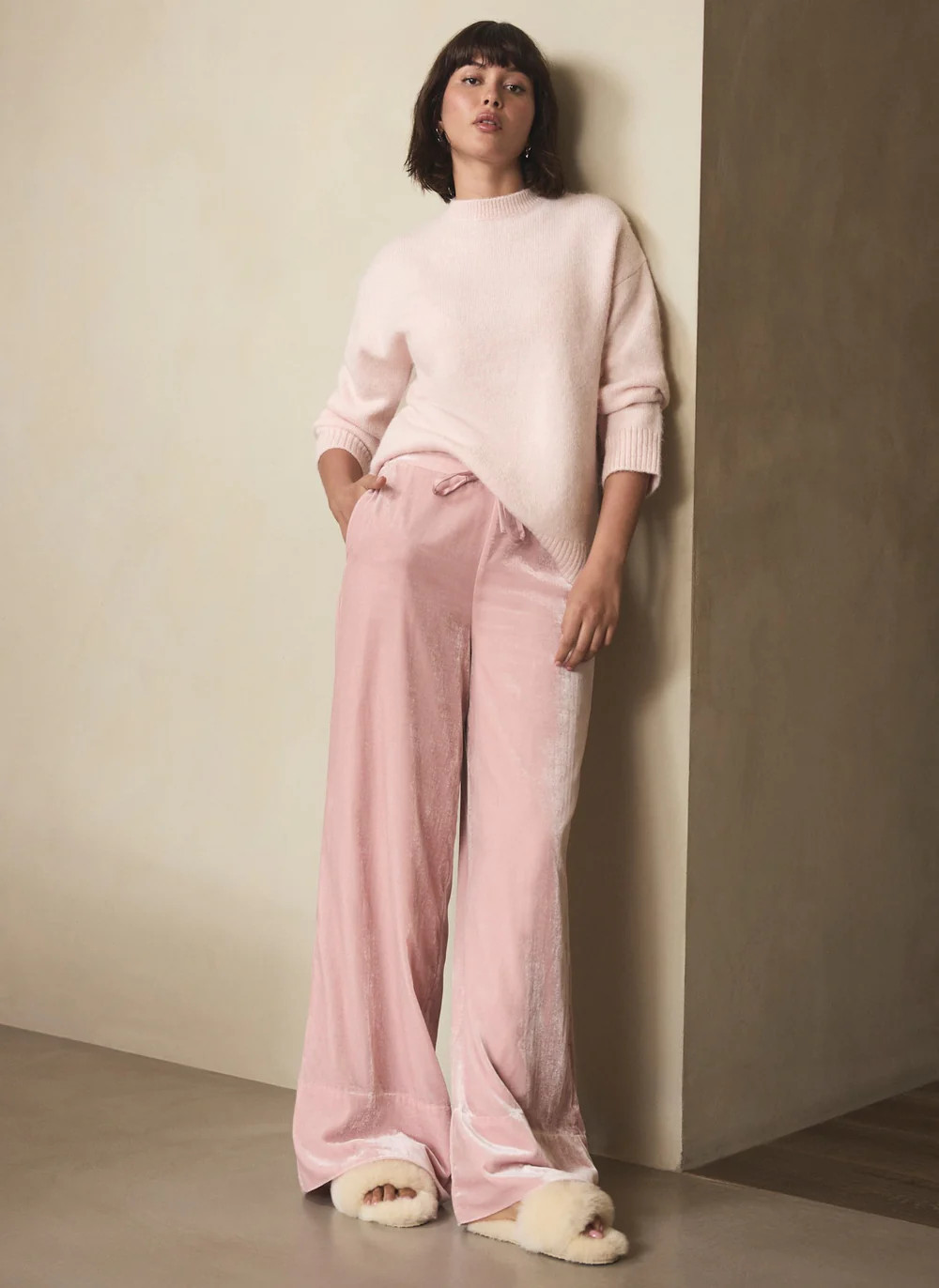 Pink Wool Blend Longline Knit Jumper | Mint Velvet