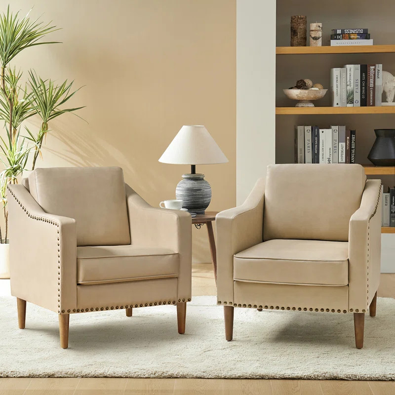 Almetia Vegan Leather Armchair (Set of 2) | Wayfair North America