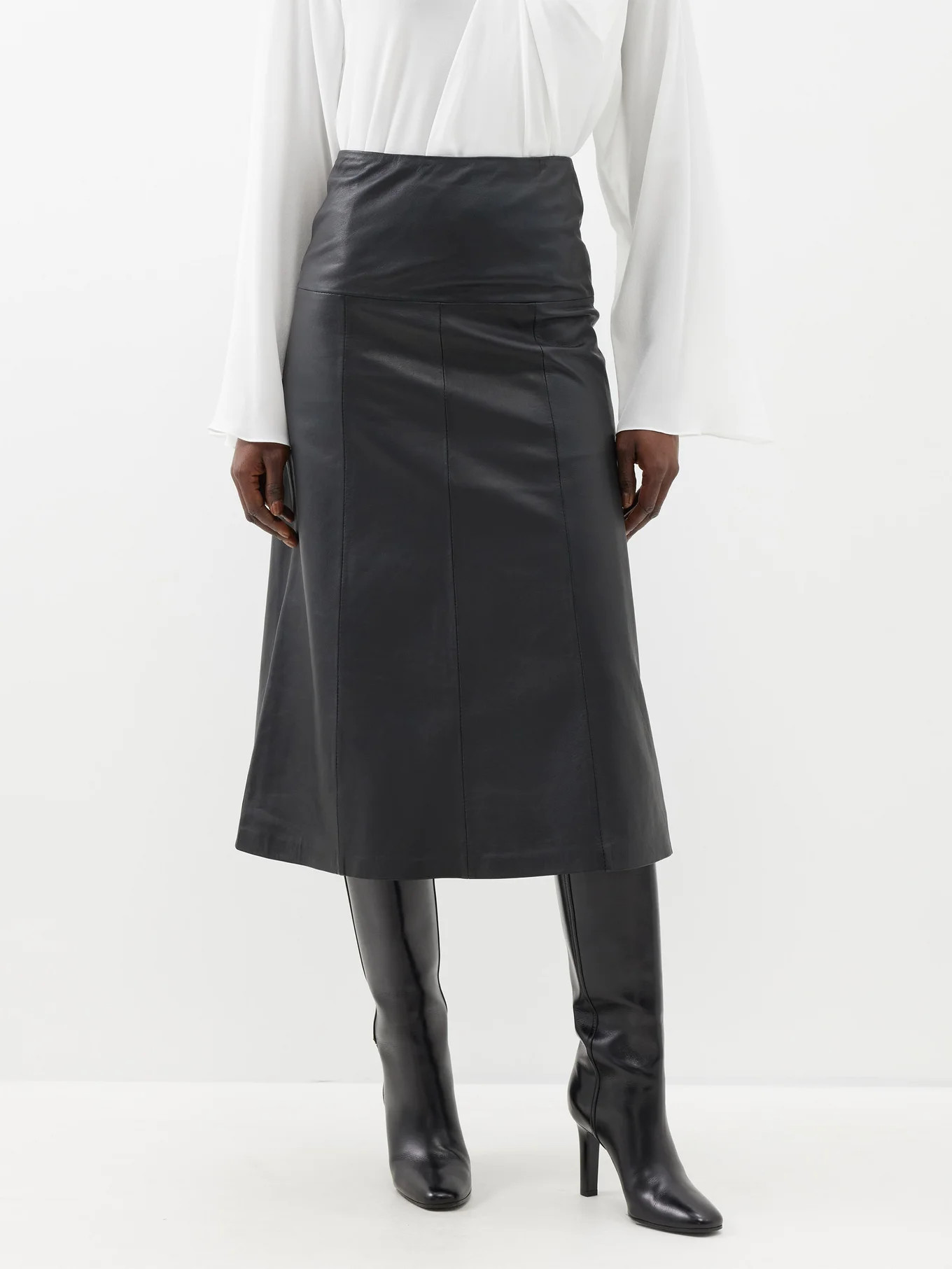 Tianna leather midi skirt | Matches (UK)