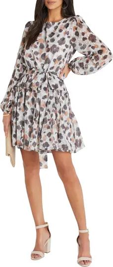 VICI Collection Print Balloon Sleeve Tie Waist Dress | Nordstrom | Nordstrom