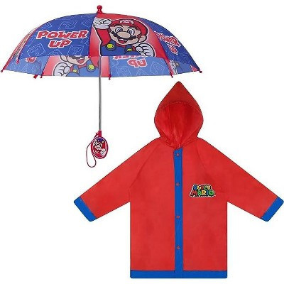 Super Mario Boy's Umbrella and Raincoat Set, Kids Ages 4-5 | Target