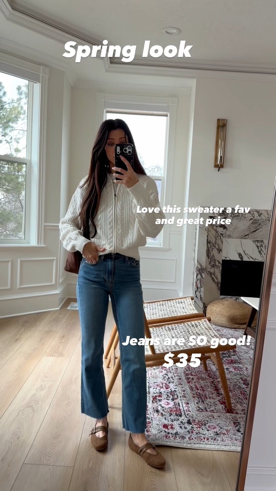 Love this Spring look! I have the size 2 in jeans and small in sweater and top! 

#LTKgrwm #LTKmomlife #LTKOver40