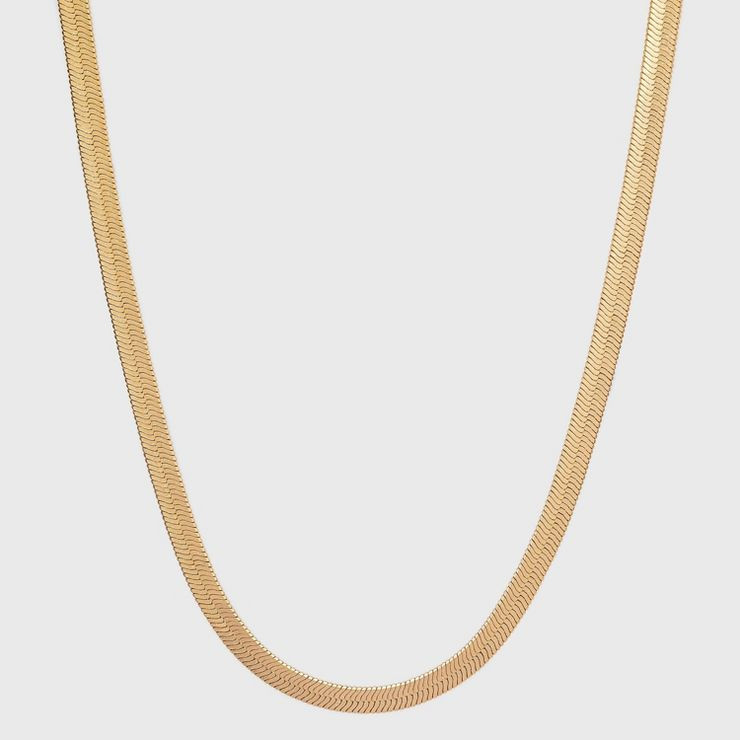 Medium Flat Herringbone Chain Necklace - Universal Thread™ Worn Gold | Target