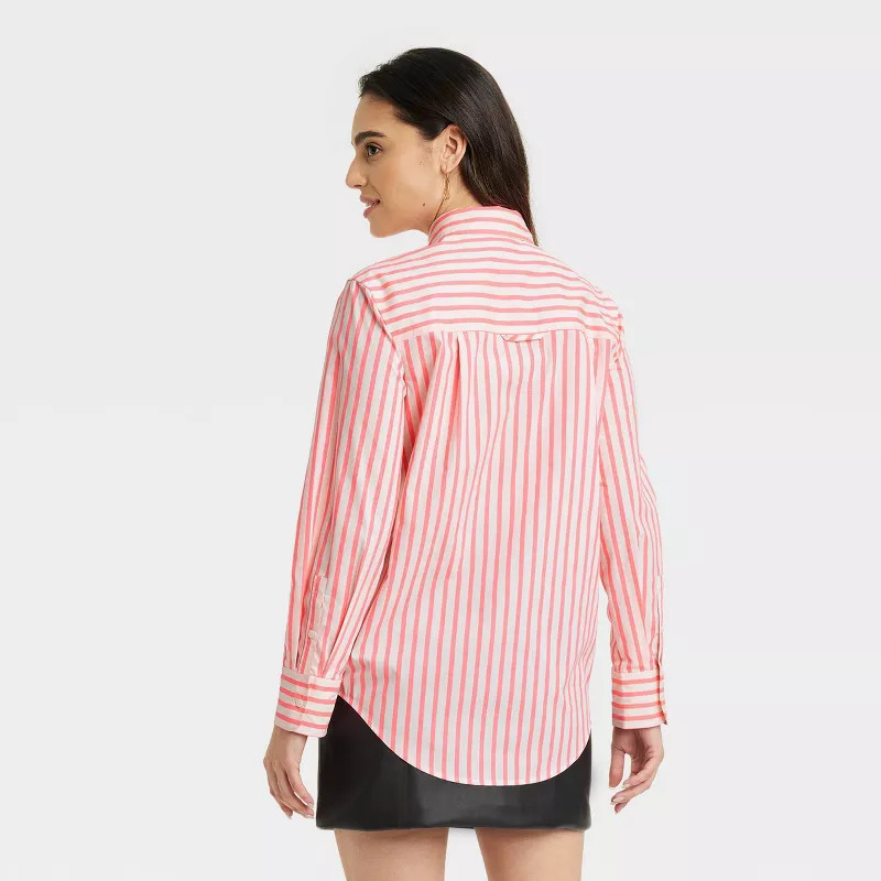 Women's Slim Fit Boyfriend Tailored Long Sleeve Button-Down Shirt - A New Day™ | Target