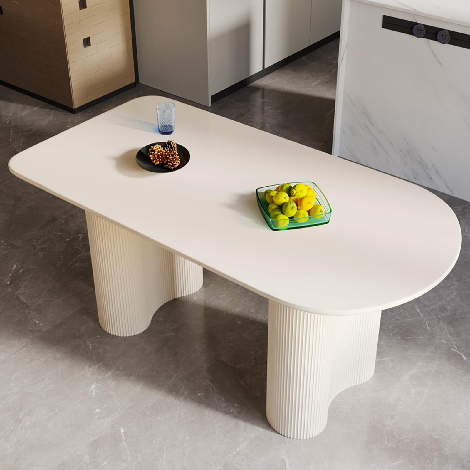 54.52" Oval Dining Table for 4-6 People, Modern Kitchen Tables with Sturdy Legs, Dinner Tables wi... | Amazon (US)