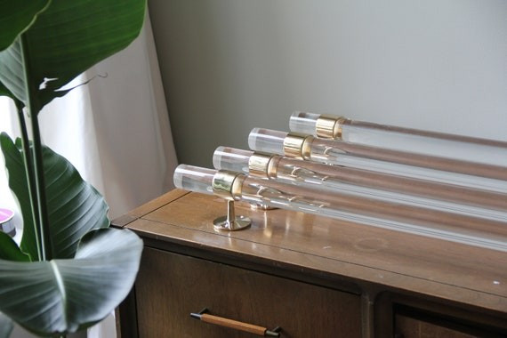 1.5 DIA Custom Cut Lucite Curtain Rod polished Brass - Etsy | Etsy (US)