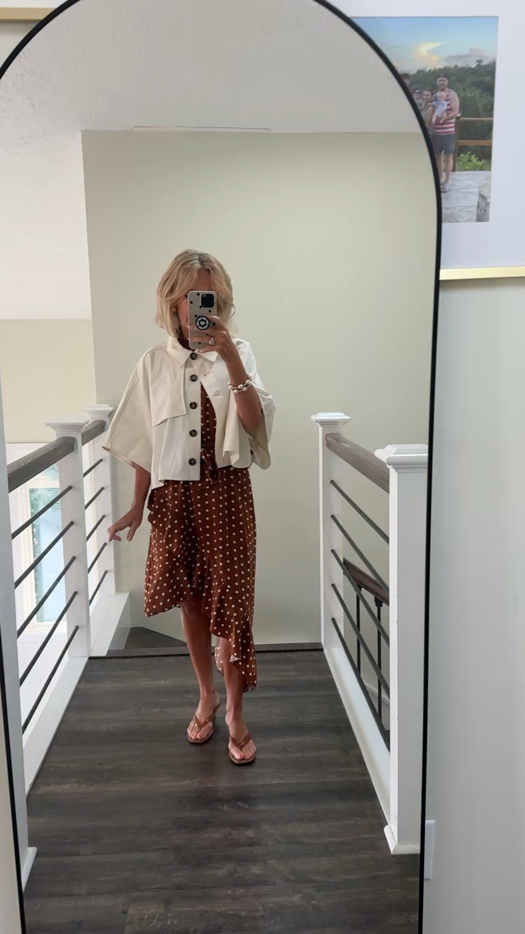 #OOTD-this cropped cape style trench jacket is lightweight, stylish and functional. #fashionover50 #croppedtrenchcoat #polkadotdress

#LTKootd #LTKOver40 #LTKPetite