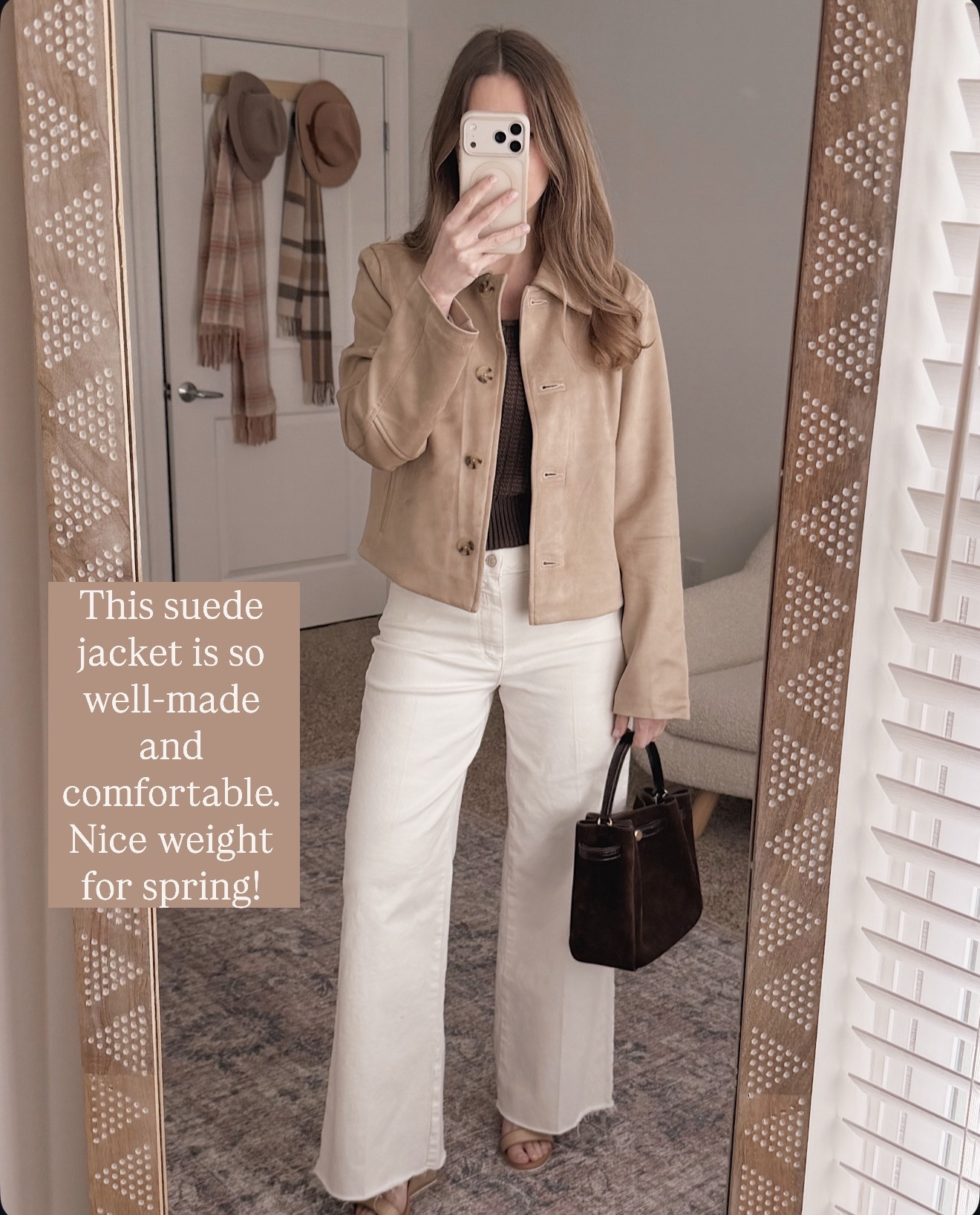 This suede jacket is one of those pieces that instantly makes an outfit feel more polished. Great quality, comfortable, and the perfect weight for spring layering.

suede jacket outfit women, tan suede jacket outfit, spring jacket outfit women, neutral outfit ideas women, casual chic outfit women, everyday elevated outfit women, spring layering outfit women, classic wardrobe staples women 

 

#LTKOver40 #LTKSeasonal #LTKgrwm