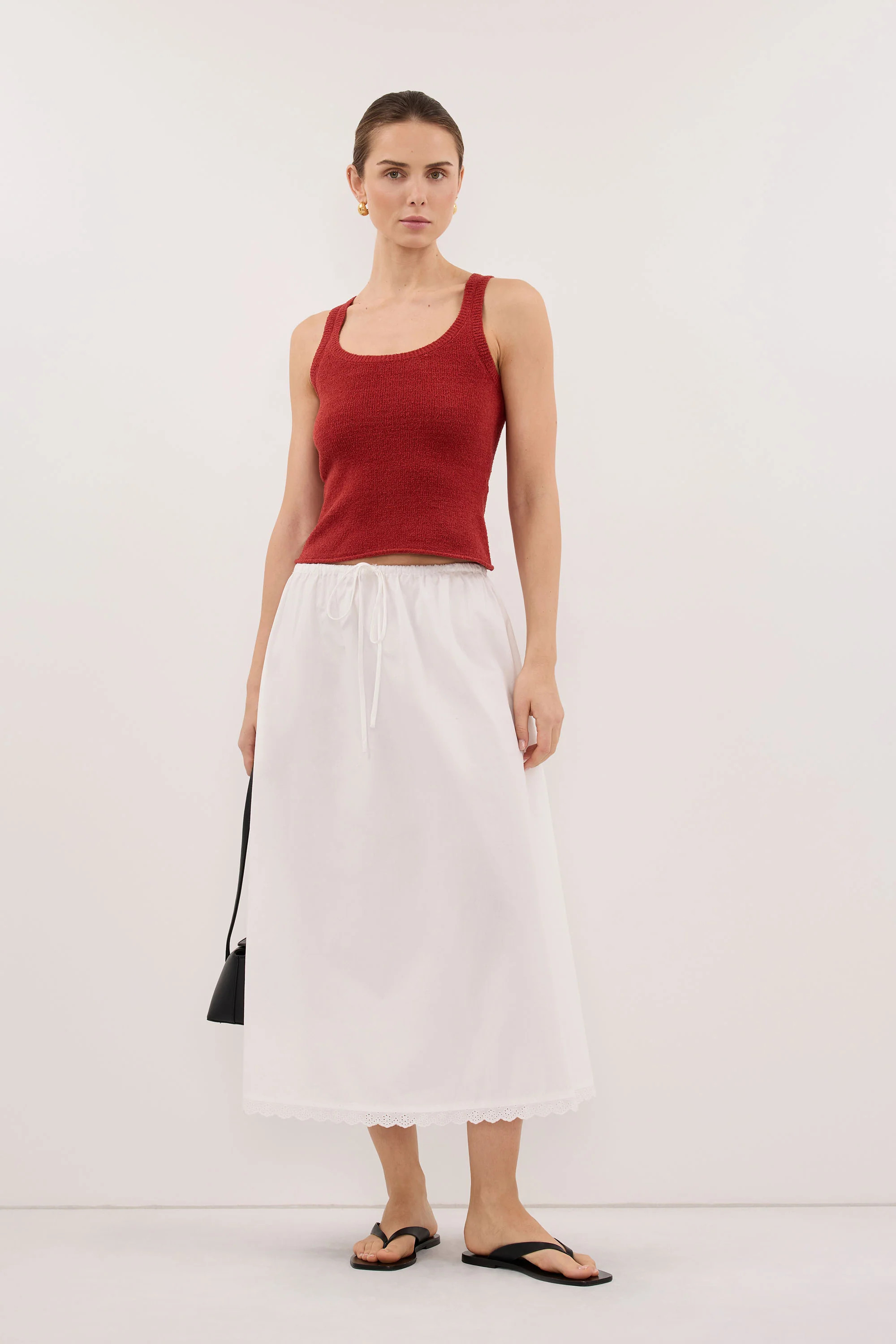 HARRIET BURNT RED KNIT TANK | DISSH