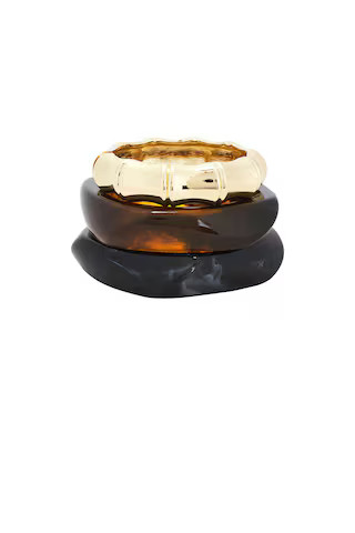 Epifene Resin & Gold Bangles Set Of 3 in Multi & Gold from Revolve.com | Revolve Clothing (Global)