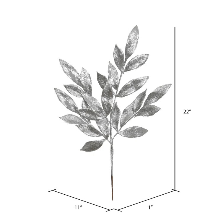22" Glitter BayLeaf Artificial Christmas Spray | Wayfair North America