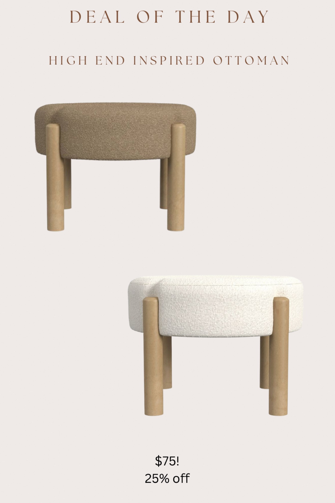 Gorgeous ottoman 25% off right now!! 

#LTKFindsUnder100 #LTKHome #LTKSaleAlert