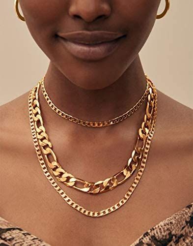 Denifery Punk Cuban Link Chain Choker Necklace Chunky Curb Chain Necklace Chic Layered Clavicle N... | Amazon (US)