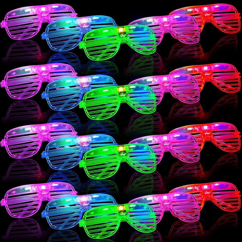 OLUPP 84 Pcs Led Glasses Halloween Party Supplies,5 Colors Light Up Glasses Led Party Sunglasses,... | Amazon (US)