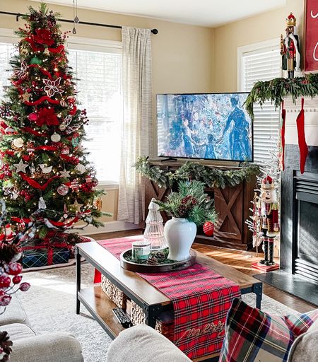 Traditional red and green tartan plaid decor 

#LTKHoliday #LTKhome