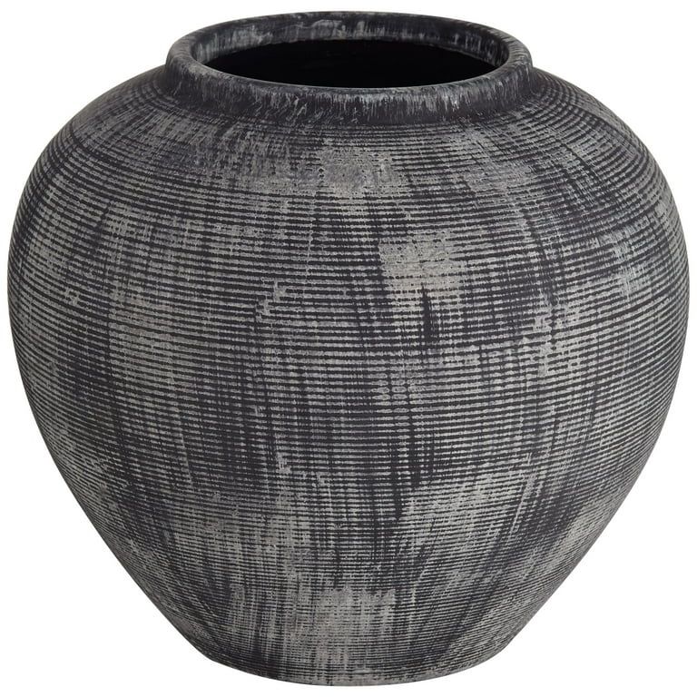 Studio 55D McGinn 9" Wide Rough Antique Black Decorative Vase | Walmart (US)