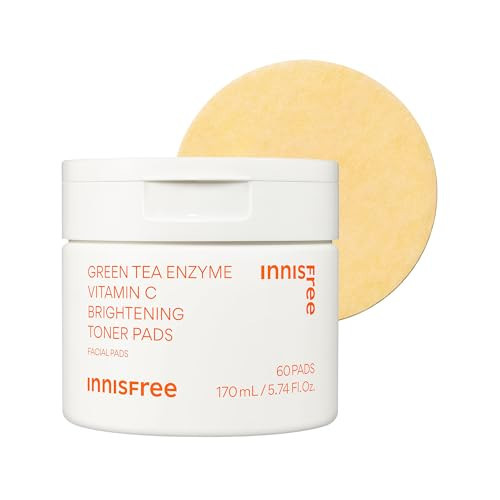 innisfree Green Tea Enzyme Vitamin C Toner Pads, Korean Brightening Face Pads for Dark Spots, Radiance, and Even Skin Tone | Amazon (US)
