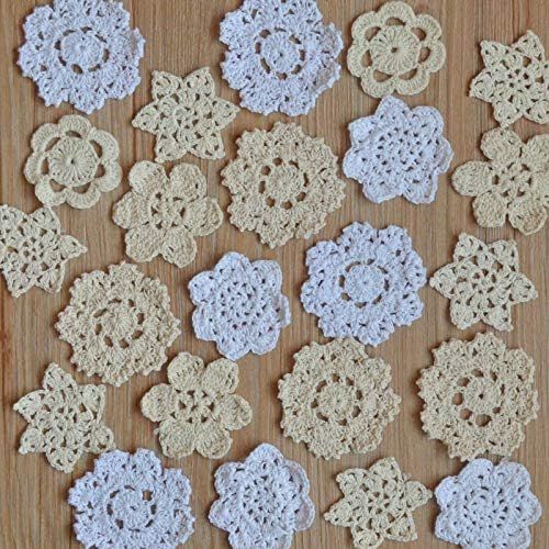 SouthMage 36 Hand Crochet Small Snowflake Petal Lace Doilies Lot for DIY Crafts | Amazon (US)
