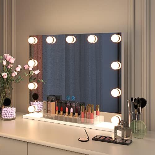 Amazon.com: Ylued Vanity Mirror Makeup Mirror with Lights, Hollywood Lighted Mirror with 11 Dimma... | Amazon (US)