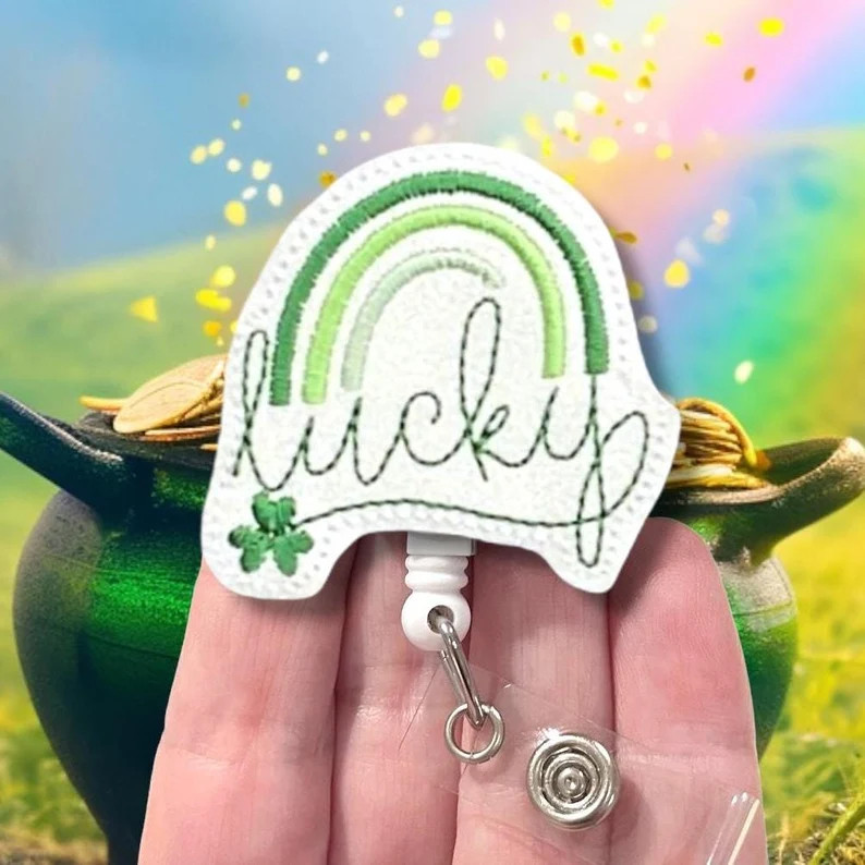 St Patricks Day Badge Reel, Lucky Rainbow Badge Reel, ID Holder, Badge Clip, Badge Reel Topper 13... | Etsy (US)