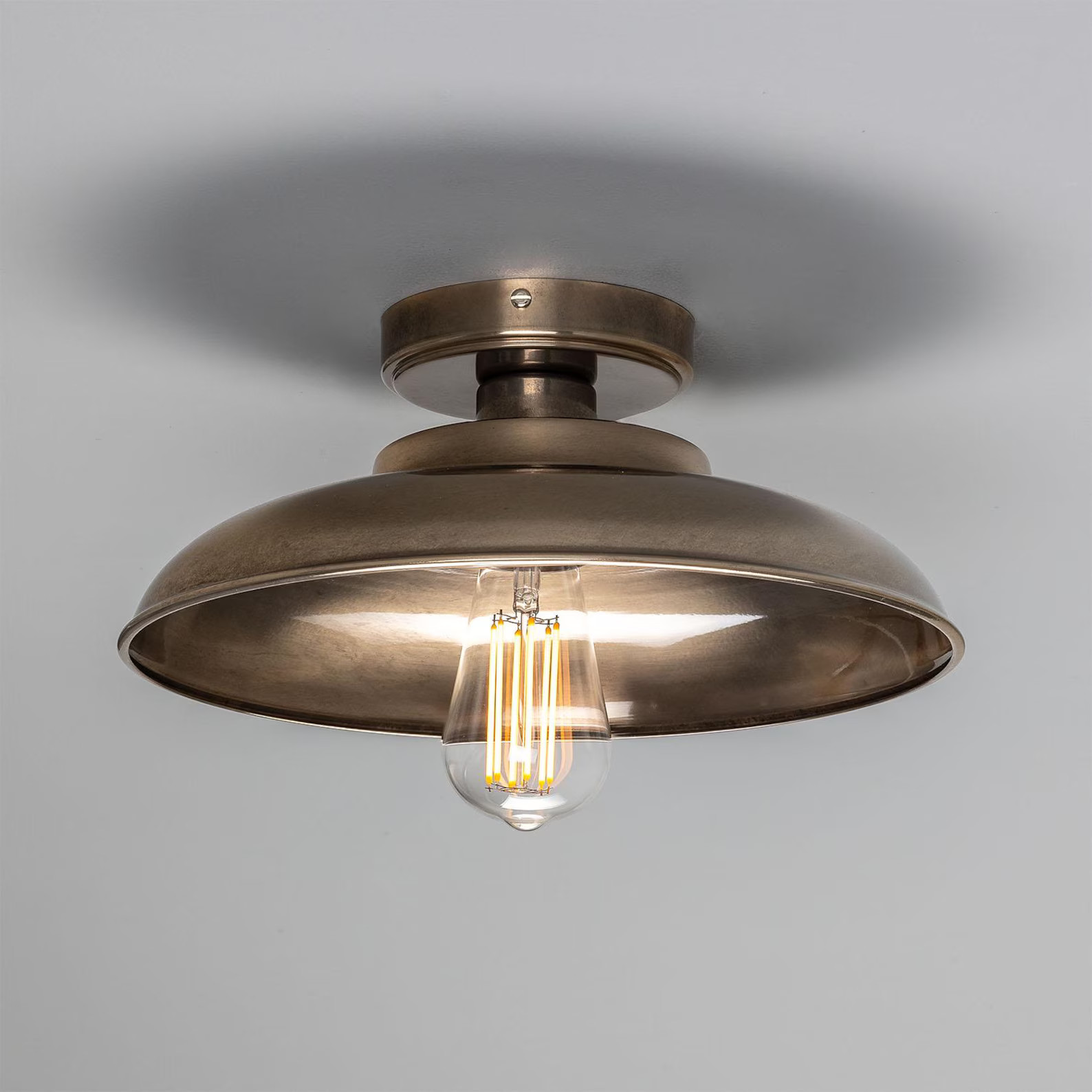 Telal Ceiling Light / Industrial Ceiling Light / Solid Brass / Vintage, Factory Style / 4 Color F... | Etsy (US)