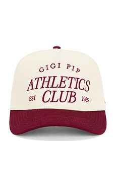 Gigi Pip Athletics Club Trucker Hat in Burgundy & Cream from Revolve.com | Revolve Clothing (Global)