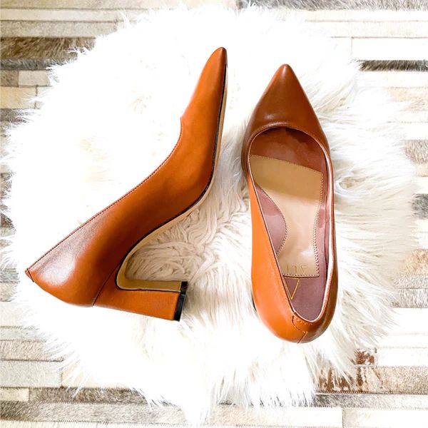 Courageous Caramel Leather Block Heel Pump | ALLY Shoes