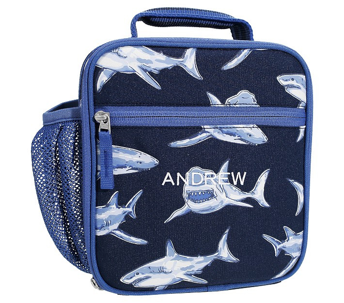 Mackenzie Blue Sharks Glow-in-the-Dark Lunch Boxes | Pottery Barn Kids