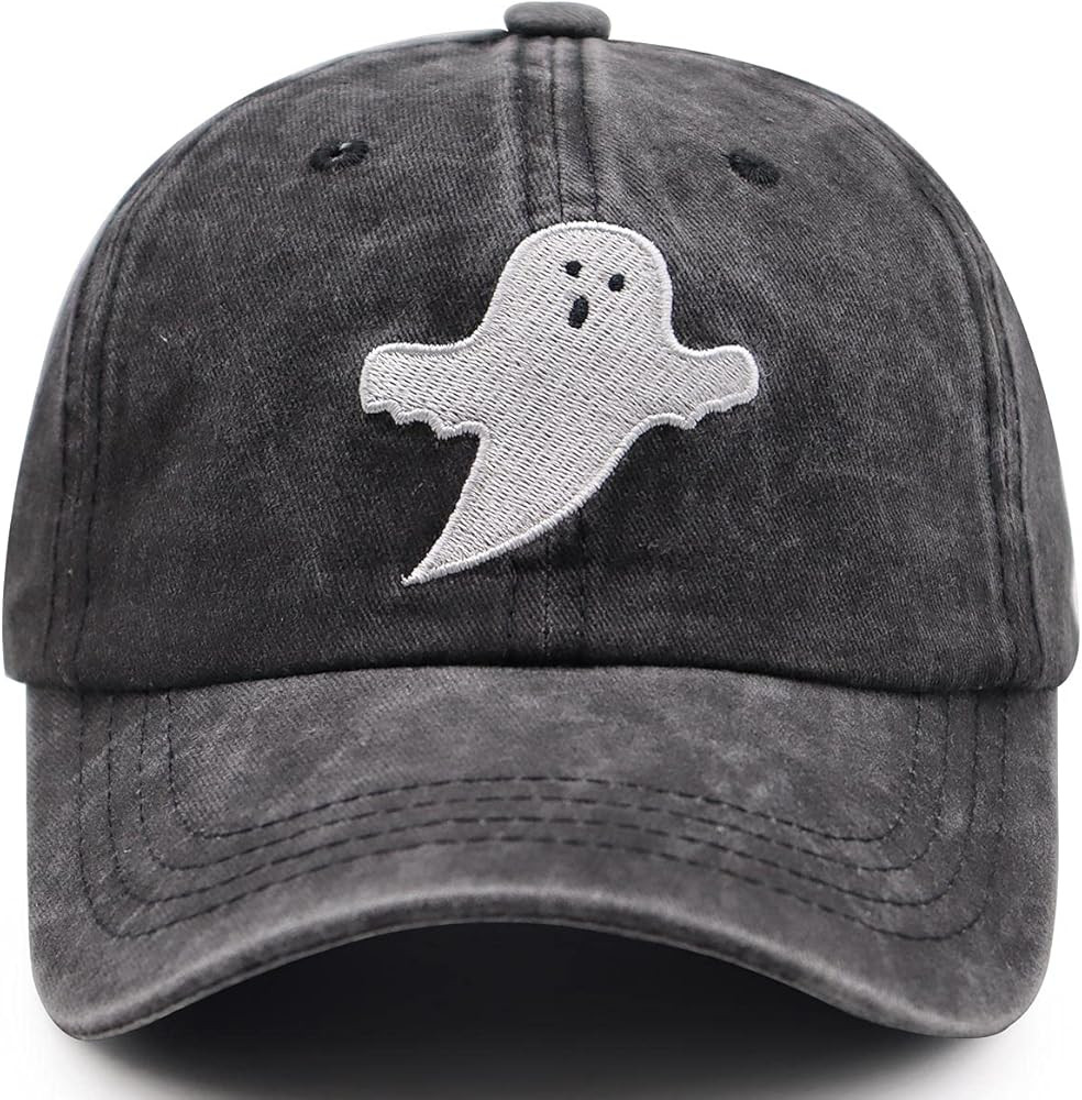 Boo Halloween Hats for Women Men, Funny Adjustable Embroidered Baseball Cap | Amazon (US)