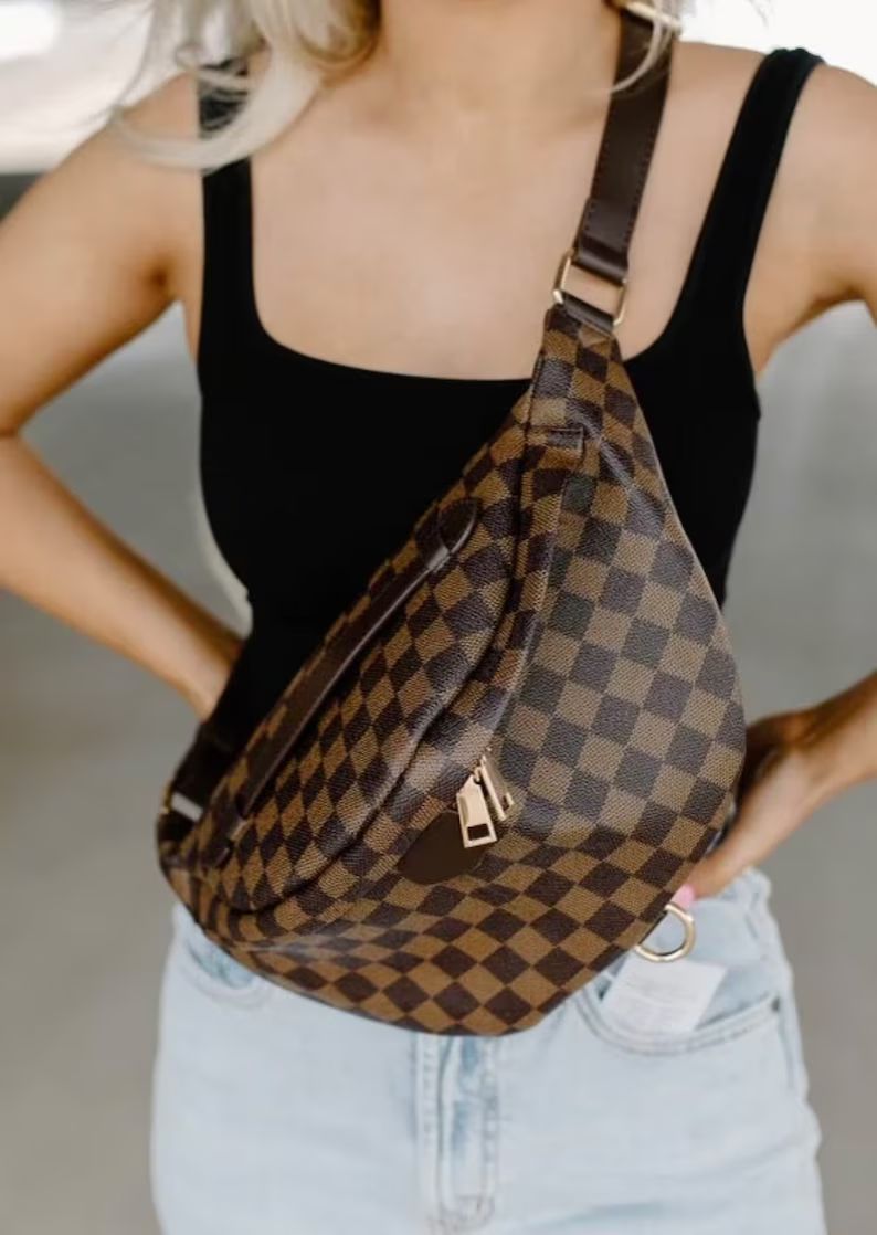 Plaid Bum Bag with optional personalization zipper charm, Plaid Bag, Fanny Packs, chest bag, plai... | Etsy (US)