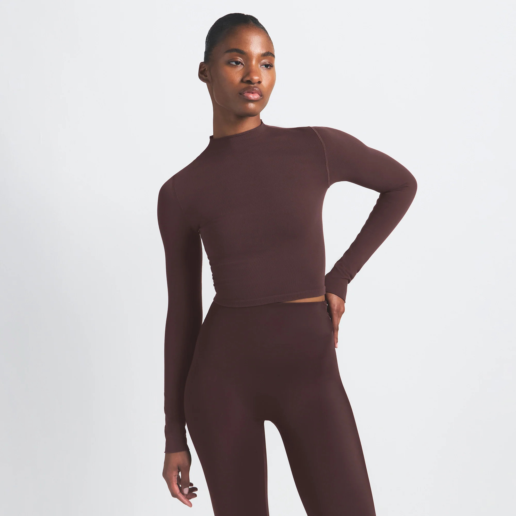 SKIMS Mock Neck Crop Top | Deep Neutral | XL | NikeSKIMS Vintage Seamless | SKIMS (US)