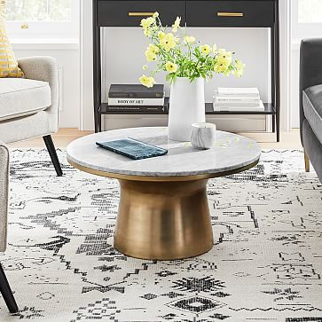 Marble Topped Pedestal Coffee Table (30.5") | West Elm (US)