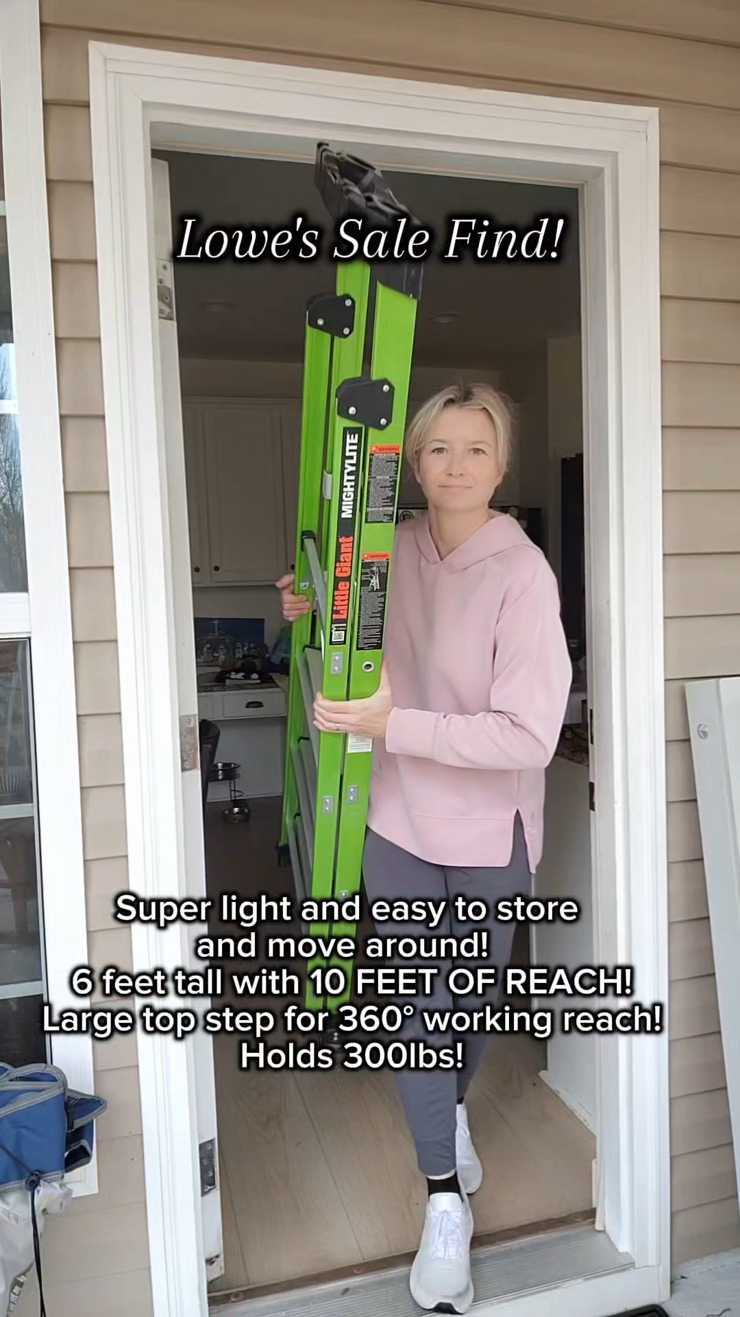 Little Giant Ladders Mightylite 6-ft (10-ft Reach Height) 300 lbs. Load Capacity Step Ladder  - Lightweight, easy to store and move around your home. The large top step gives you a full 360 degree working area, and the 300 lb load capacity makes it perfect for DIY projects. @loweshomeimprovement #lowespartner #ad

#LTKHome #LTKGiftGuide #LTKSaleAlert