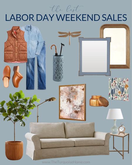 The best Labor Day Weekend Sales! 

Camel quilted puffy vest, denim chambray shirt, button-down shirt, jeans, leather clogs, cornflower blue umbrella stand, dragonfly decor, Carlotta Rectangular mirror, louis mirror in brass, faux fiddle leaf fig tree, heron and plants wallpaper, apothecary floor lamp, Patina’d Pot abstract art, PB comfort roll arm slipcovered sofa, pocket watch clock, Clare travertine and brass side table, gourd lamp, capri blue pumpkin clove giant jar candle 

#LTKsalealert #LTKSeasonal #LTKhome