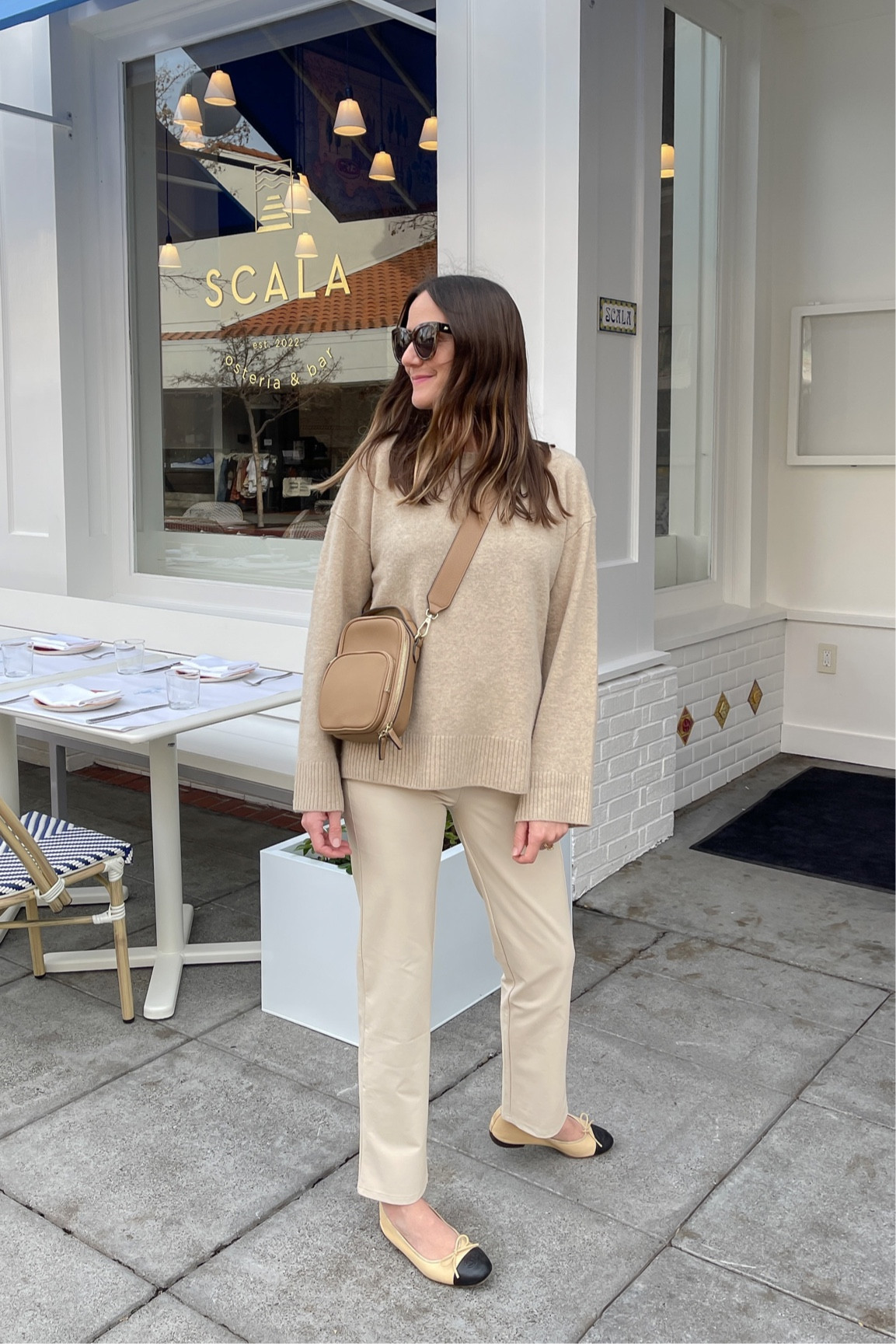 Last-minute holiday look in ecru tones 🫶🏼 love love these faux leather pants (so comfy) and silhouette of the sweater 

#LTKSeasonal #LTKFind #LTKHoliday