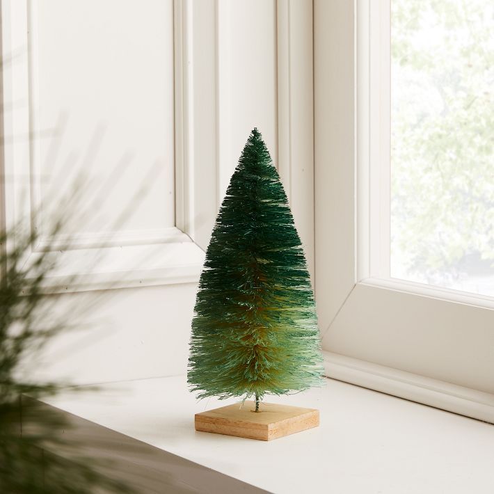 Decorative Bottlebrush Tree Objects (Set of 3) - Green Ombre | West Elm (US)