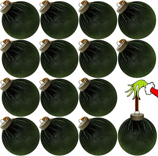 15 Pcs Velvet Christmas Balls, 3.15" Large Velvet Christmas Ornaments Balls, Plastic Shatterproof... | Amazon (US)