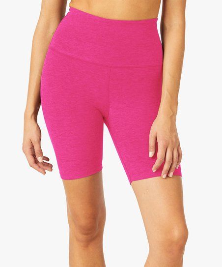 Pink Glo High-Waist Bike Shorts - Women | Zulily