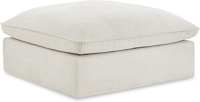 Signature Design by Ashley Gimma Modern Square Upholstered Ottoman with Storage, Light Gray | Amazon (US)