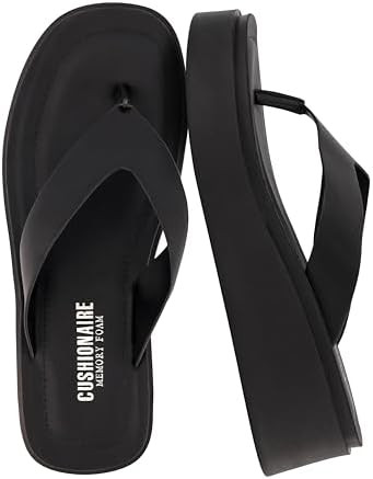 CUSHIONAIRE Pippin Chunky Platform Flip Flops, Stylish Wedge Flip Flops for Women with Cushioned ... | Amazon (US)