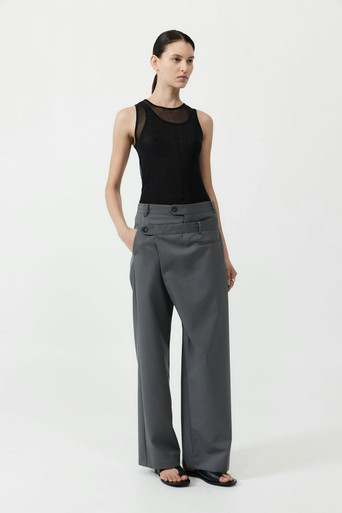 Deconstructed Waist Pants - Pewter Grey | The DOM (Australia & New Zealand)
