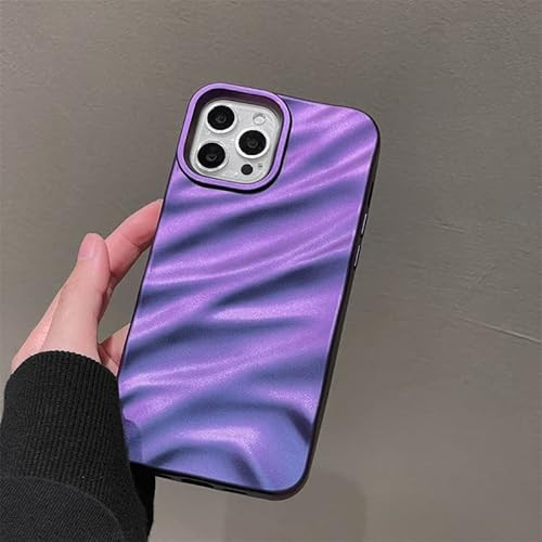 QLTYPRI Compatible with iPhone 16 Case, Cute Wave Water Ripple Pattern Case for Girls Women, Slim Satin Glossy Soft Silicone TPU Bumper Shockproof Protective Phone Cover for iPhone 16 - Purple | Amazon (US)