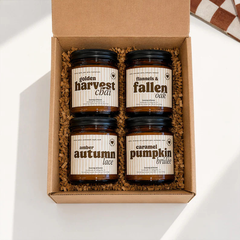 Fall Candle Set,  Non Toxic Autumn Vegan Soy Candles | Etsy (Global)